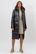 Купить Пальто утепленное женское зимние черного цвета 11816Ch, фото 12