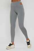 Купить Легинсы спортивные женские серого цвета 11922Sr, фото 2