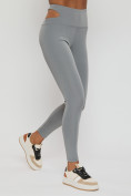 Купить Легинсы спортивные женские серого цвета 11922Sr, фото 3