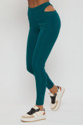 Купить Легинсы спортивные женские темно-зеленого цвета 11922TZ, фото 2