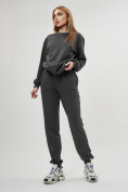 Купить Спортивный костюм однотонный женский темно-серого цвета 1194TC, фото 9