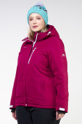 Купить Куртка горнолыжная женская большого размера малинового цвета 11982M, фото 9