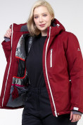 Купить Куртка горнолыжная женская большого размера бордового цвета 11982Bo, фото 11