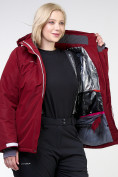 Купить Костюм горнолыжный женский большого размера бордового цвета 011982Bo, фото 15