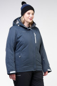 Купить Куртка горнолыжная женская большого размера темно-серого цвета 11982TC, фото 9
