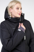 Купить Костюм горнолыжный женский большого размера черный цвета 011982Ch, фото 9