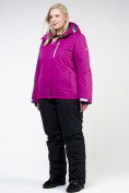 Купить Костюм горнолыжный женский большого размера фиолетового цвета 011982F, фото 3
