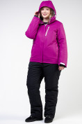 Купить Костюм горнолыжный женский большого размера фиолетового цвета 011982F, фото 4