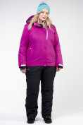 Купить Костюм горнолыжный женский большого размера фиолетового цвета 011982F