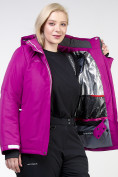 Купить Костюм горнолыжный женский большого размера фиолетового цвета 011982F, фото 12