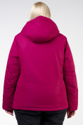 Купить Куртка горнолыжная женская большого размера малинового цвета 11982M, фото 10