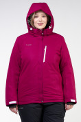 Купить Куртка горнолыжная женская большого размера малинового цвета 11982M, фото 6