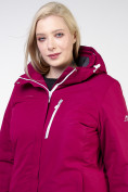 Купить Куртка горнолыжная женская большого размера малинового цвета 11982M, фото 7
