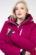 Купить Куртка горнолыжная женская большого размера малинового цвета 11982M