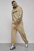 Купить Спортивный костюм мужской трикотажный демисезонный бежевого цвета 120007B, фото 17