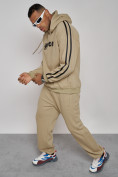 Купить Спортивный костюм мужской трикотажный демисезонный бежевого цвета 120007B, фото 18