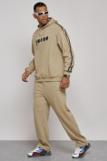 Купить Спортивный костюм мужской трикотажный демисезонный бежевого цвета 120007B, фото 2