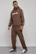 Купить Спортивный костюм мужской трикотажный демисезонный коричневого цвета 120007K, фото 2