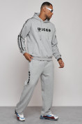 Купить Спортивный костюм мужской трикотажный демисезонный серого цвета 120007Sr, фото 3