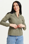 Купить Рубашка классическая женская цвета хаки 12002Kh, фото 2