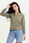 Купить Рубашка классическая женская цвета хаки 12002Kh, фото 3