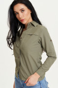Купить Рубашка классическая женская цвета хаки 12002Kh, фото 7