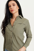 Купить Рубашка классическая женская цвета хаки 12002Kh, фото 8
