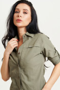 Купить Рубашка классическая женская цвета хаки 12002Kh, фото 10