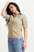 Купить Рубашка классическая женская бежевого цвета 12002B, фото 7