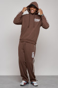 Купить Спортивный костюм мужской трикотажный демисезонный коричневого цвета 12006K, фото 5