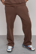 Купить Спортивный костюм мужской трикотажный демисезонный коричневого цвета 12006K, фото 7