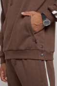 Купить Спортивный костюм мужской трикотажный демисезонный коричневого цвета 12006K, фото 9