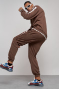 Купить Спортивный костюм мужской трикотажный демисезонный коричневого цвета 12008K, фото 27