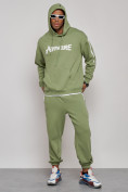 Купить Спортивный костюм мужской трикотажный демисезонный зеленого цвета 12008Z