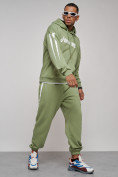 Купить Спортивный костюм мужской трикотажный демисезонный зеленого цвета 12008Z, фото 3