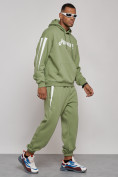 Купить Спортивный костюм мужской трикотажный демисезонный зеленого цвета 12008Z, фото 6