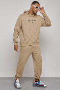 Купить Спортивный костюм мужской трикотажный демисезонный бежевого цвета 12010B, фото 3