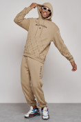 Купить Спортивный костюм мужской трикотажный демисезонный бежевого цвета 12010B, фото 5