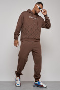 Купить Спортивный костюм мужской трикотажный демисезонный коричневого цвета 12010K, фото 13