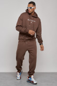 Купить Спортивный костюм мужской трикотажный демисезонный коричневого цвета 12010K, фото 5