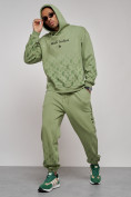 Купить Спортивный костюм мужской трикотажный демисезонный зеленого цвета 12010Z, фото 12
