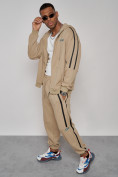 Купить Спортивный костюм мужской трикотажный демисезонный бежевого цвета 12011B, фото 18