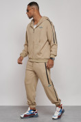 Купить Спортивный костюм мужской трикотажный демисезонный бежевого цвета 12011B, фото 2