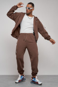 Купить Спортивный костюм мужской трикотажный демисезонный коричневого цвета 12011K, фото 20