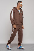 Купить Спортивный костюм мужской трикотажный демисезонный коричневого цвета 12011K, фото 3