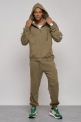 Купить Спортивный костюм мужской трикотажный демисезонный цвета хаки 12011Kh, фото 5