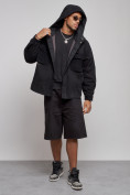 Купить Джинсовая куртка мужская с капюшоном черного цвета 126040Ch, фото 5