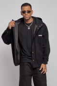 Купить Джинсовая куртка мужская с капюшоном черного цвета 12768Ch, фото 7