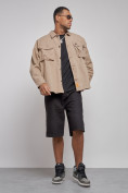 Купить Джинсовая куртка мужская бежевого цвета 12770B, фото 11