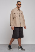 Купить Джинсовая куртка мужская бежевого цвета 12770B, фото 2